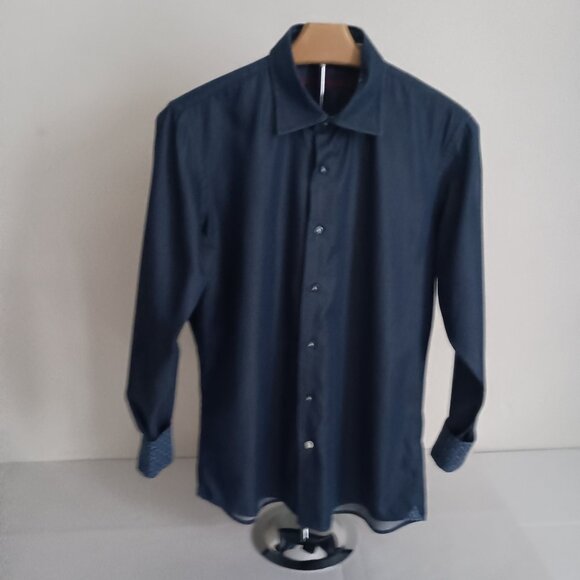 Robert Graham Boys Cotton Blue White Dot Button Down Shirt  Size XL 18–20 EUC - Picture 4 of 16